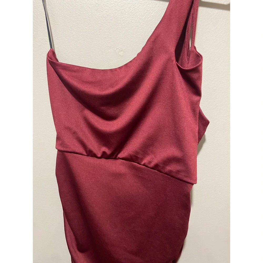 THE FASHION POET Cutout Midi Bodycon Dress, Wine, Large‎